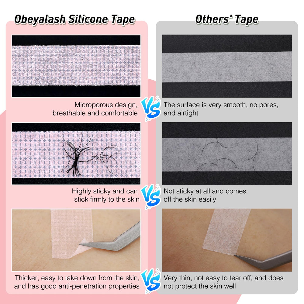 Obeyalash pink roll lash tape offers comfortable removal with no residue.
