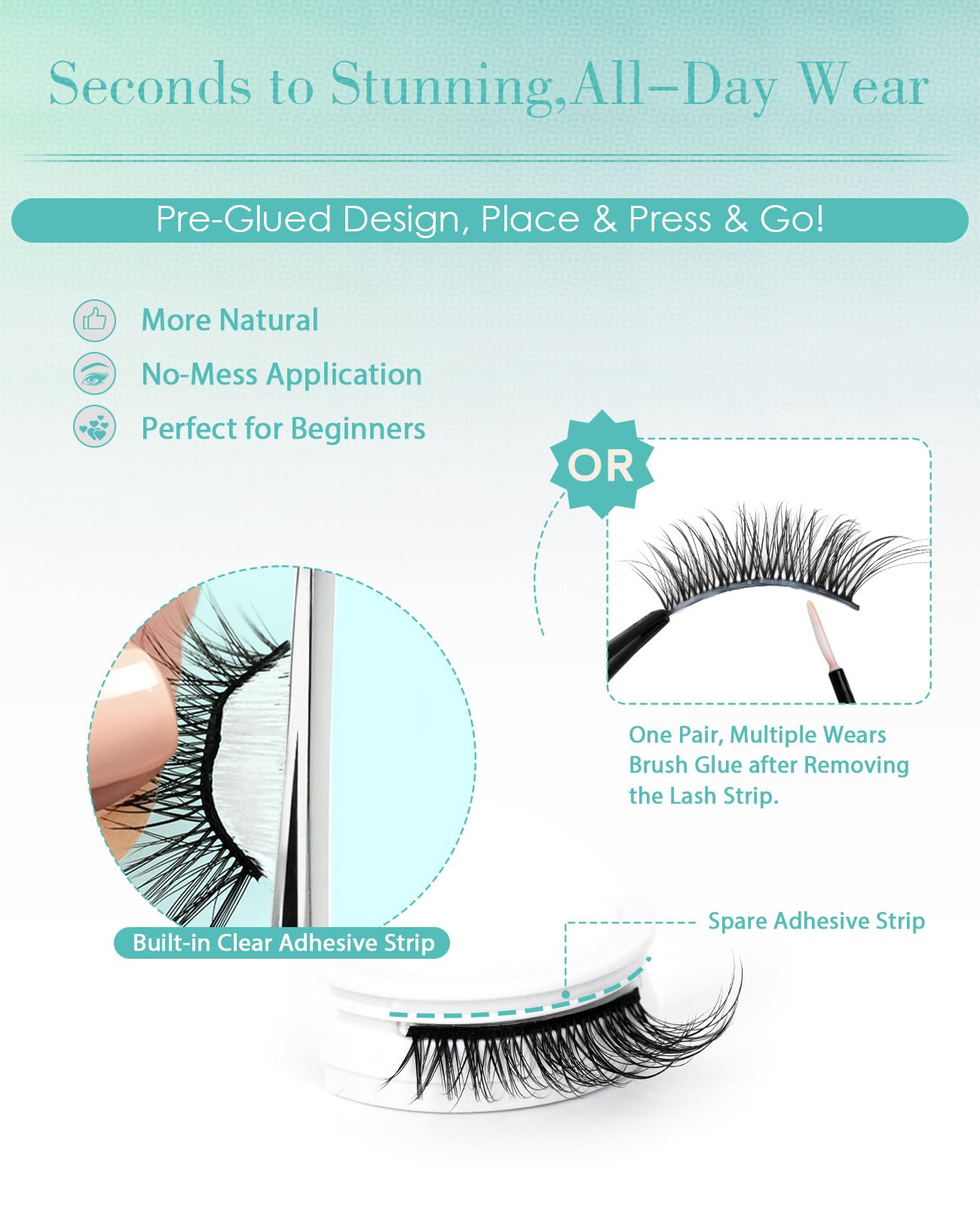 Obeyalash waterproof 3/4 corner lashes provide secure hold in humid settings