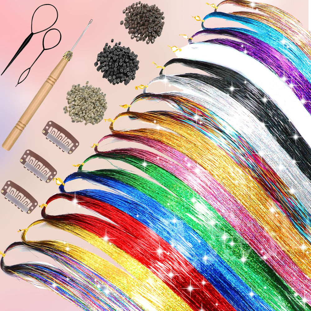 Durable soft polyester tinsel resists fading for repeated wear.