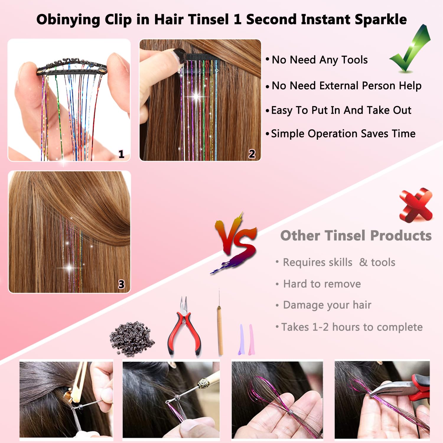 Obinying blue strands offer cool-tone shimmer for concerts or cosplay