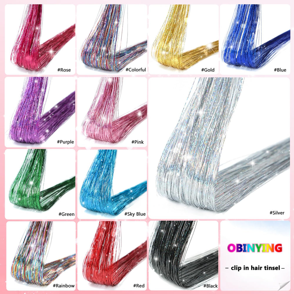 Obinying easy-clip tinsel simplifies attaching glitter accessories