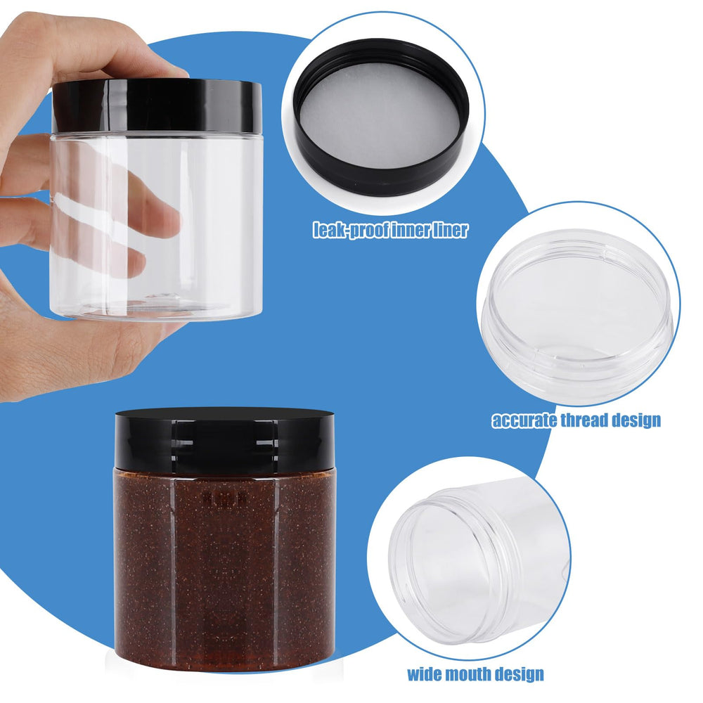 OBKJJ clear round jars with wide openings for easy filling