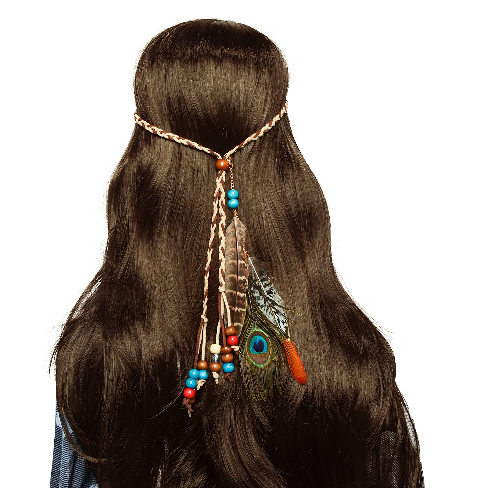 obmwang diadema plumas ajustable, ideal para diferentes peinados