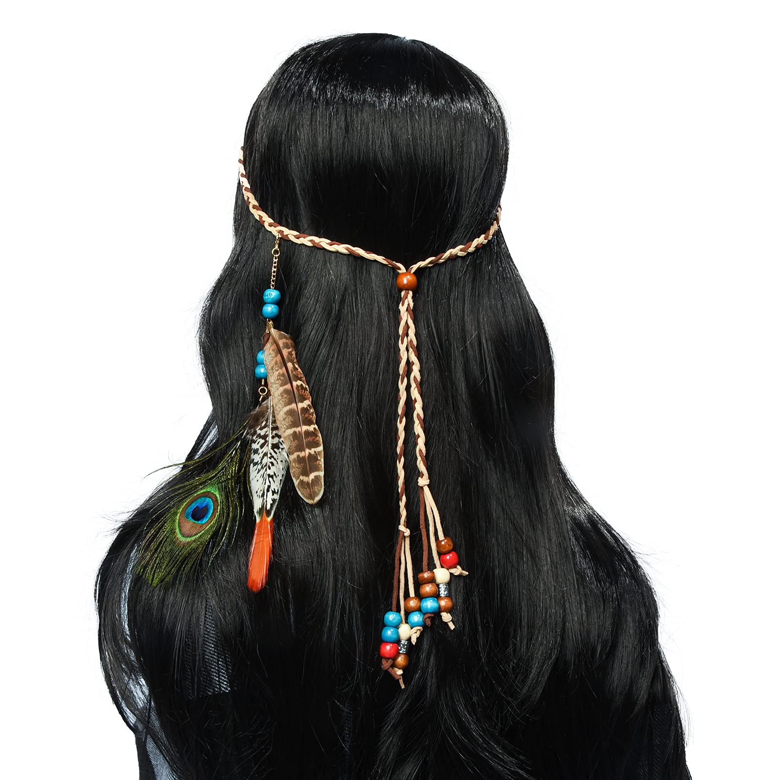 obmwang diadema plumas para festivales