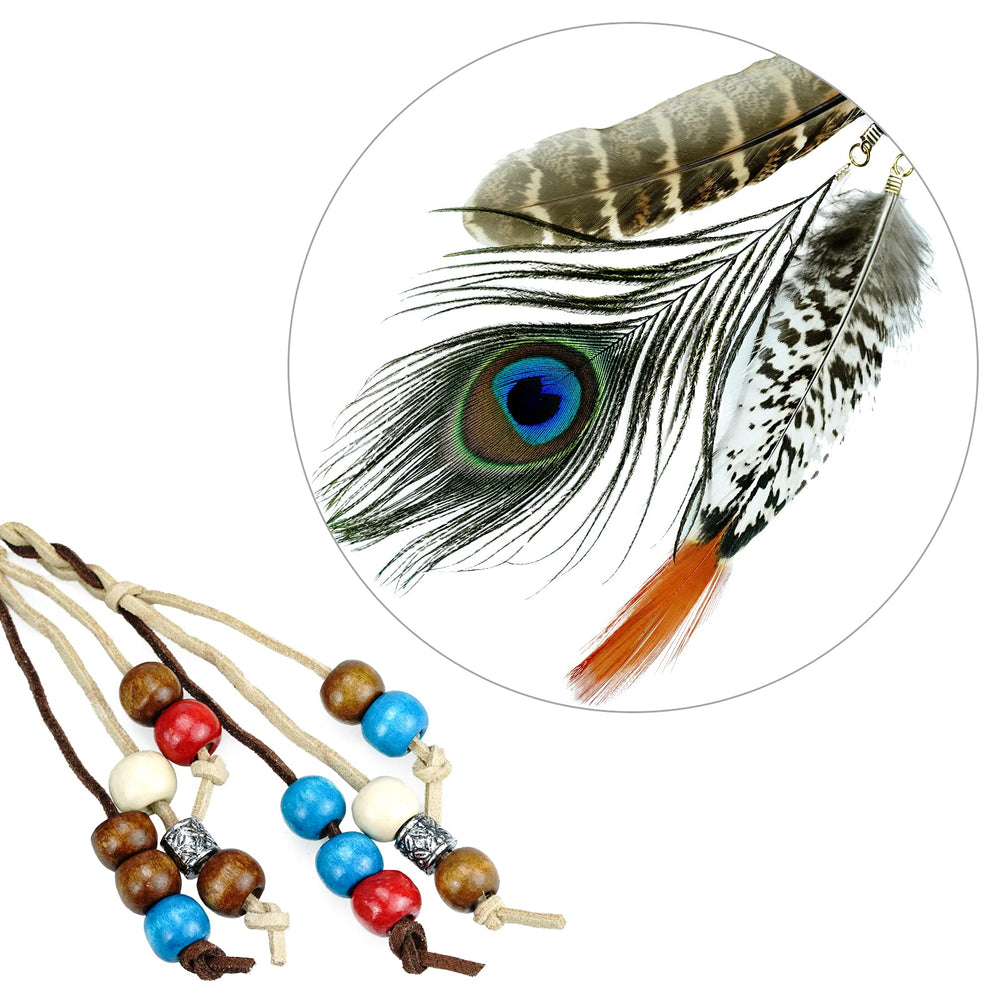 obmwang diadema plumas de pavo real para looks bohemios