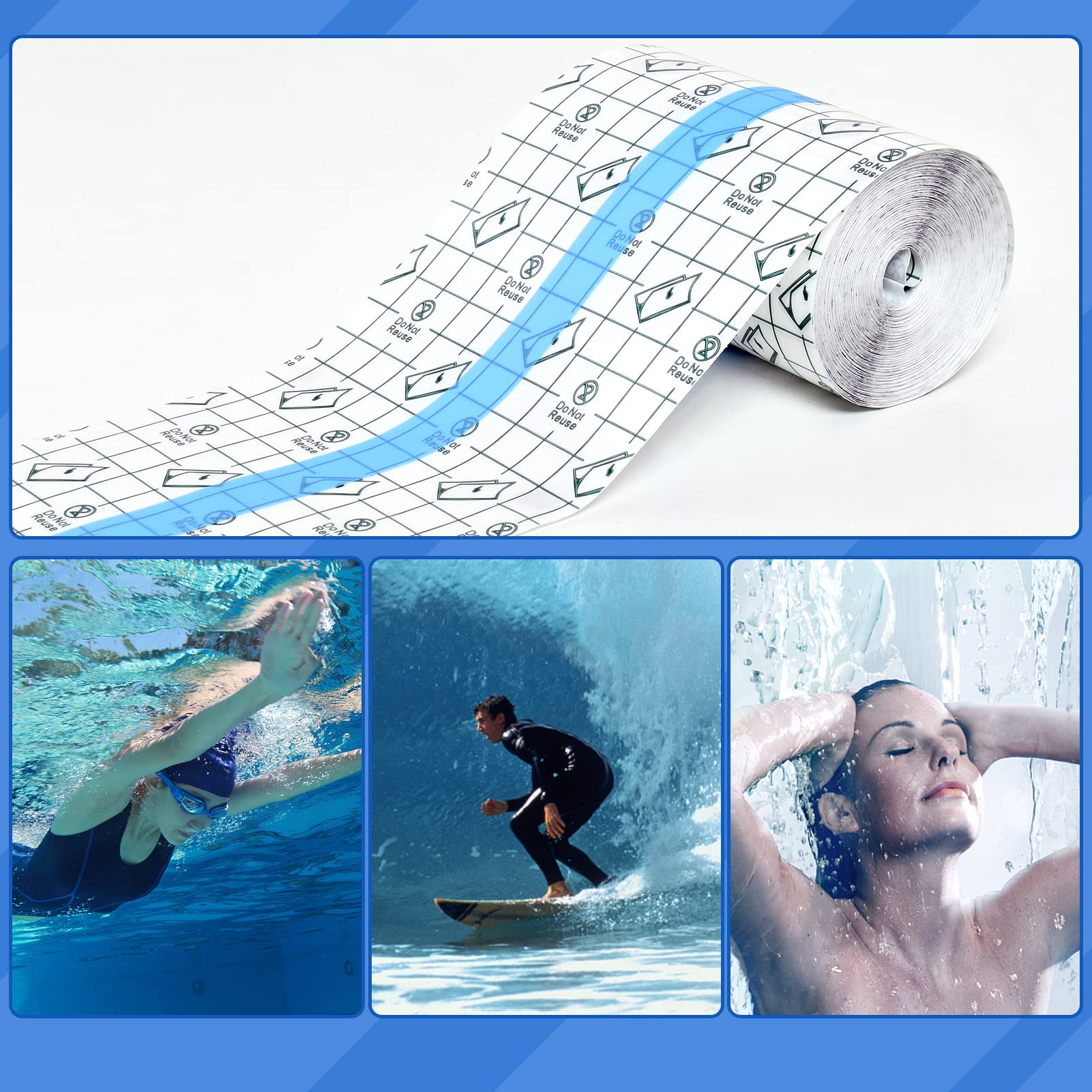 OBTANIM breathable adhesive film; air-permeable cover supports new skin growth.
