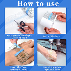 OBTANIM waterproof tattoo bandage; clear film protects tattoo during showering and activity.