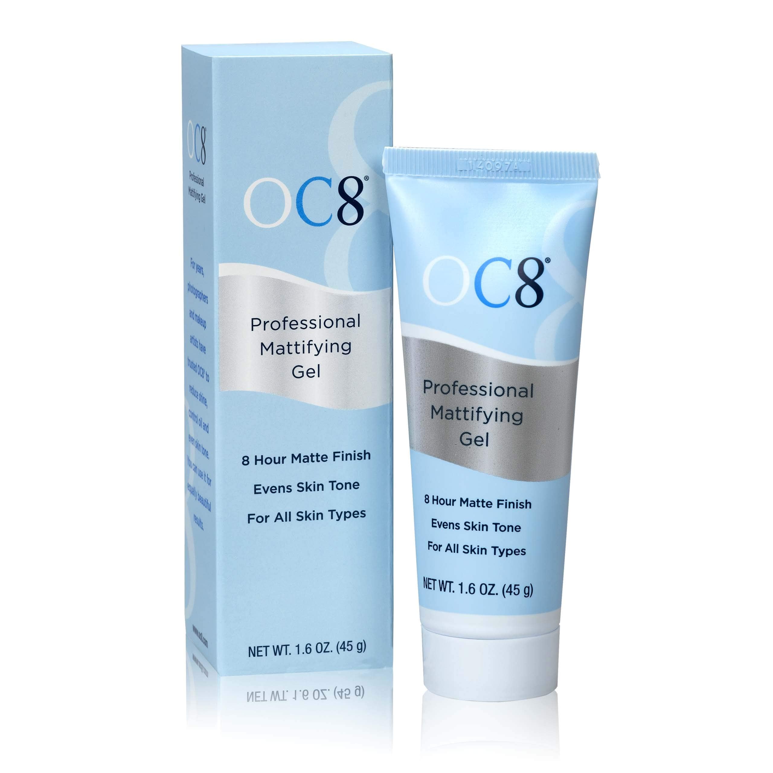 OC8 Professional Anti Shine Gel bottle front view showing matte oil control.