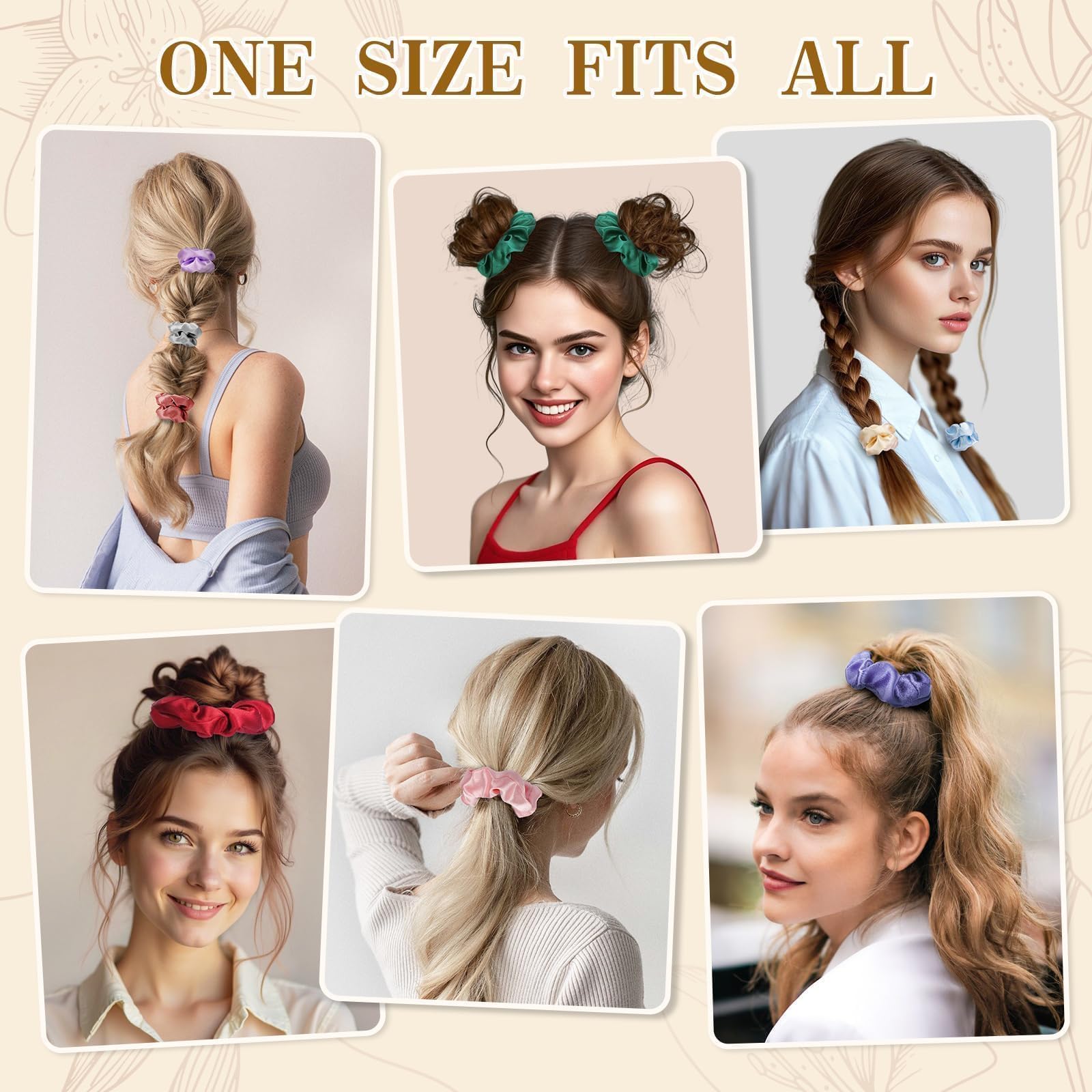 OCATO colorful scrunchies arranged for party accessory ideas.