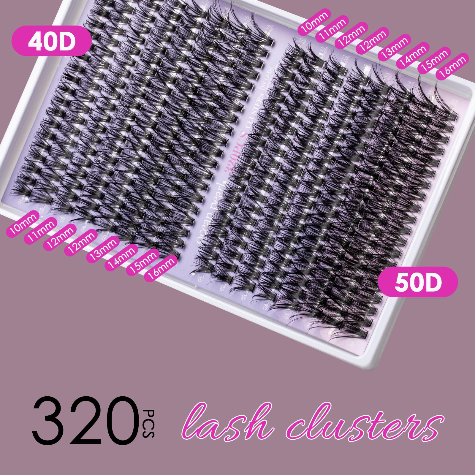Ocean Pearl thin-base clusters blend seamlessly with natural lashes for comfortable volume.