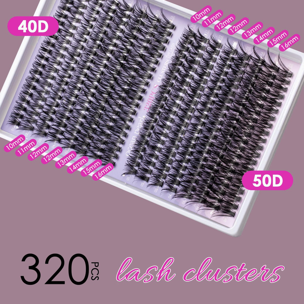 Ocean Pearl thin-base clusters blend seamlessly with natural lashes for comfortable volume.