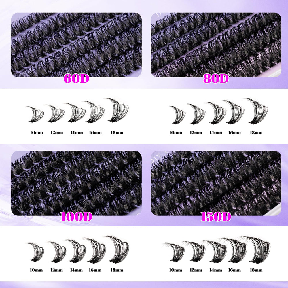 Ocean Pearl Lash Clusters 60D-150D bundles demonstrate versatile lengths for natural to dramatic looks.