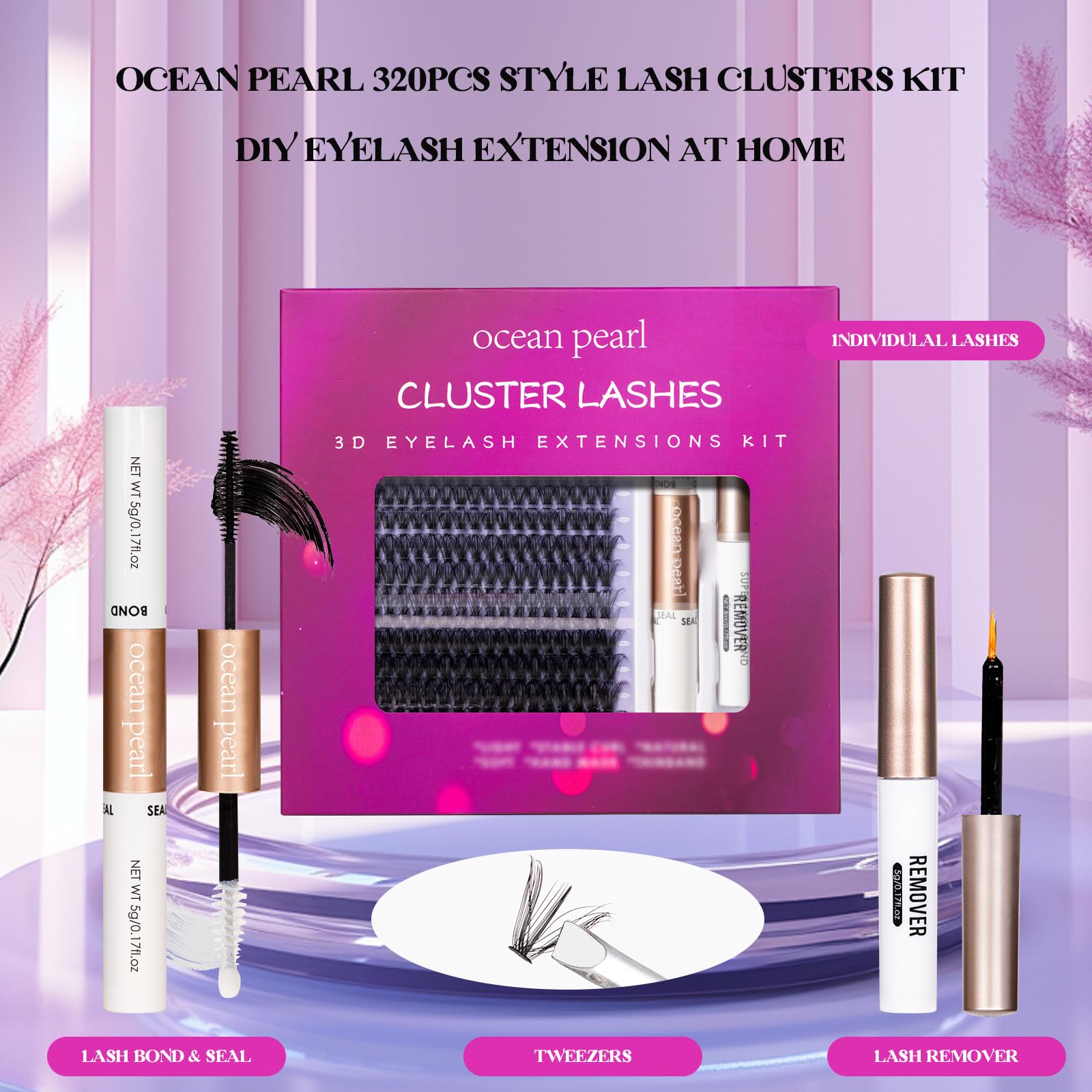 Ocean Pearl lash clusters at-home look ready in minutes