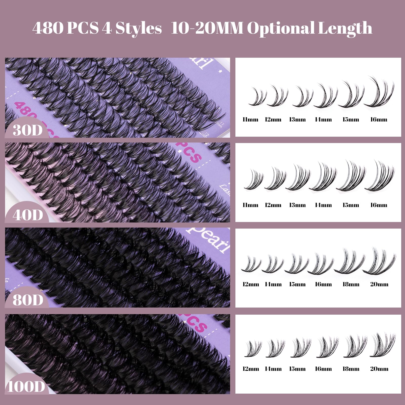 Ocean Pearl lash clusters let you design your own lash map.