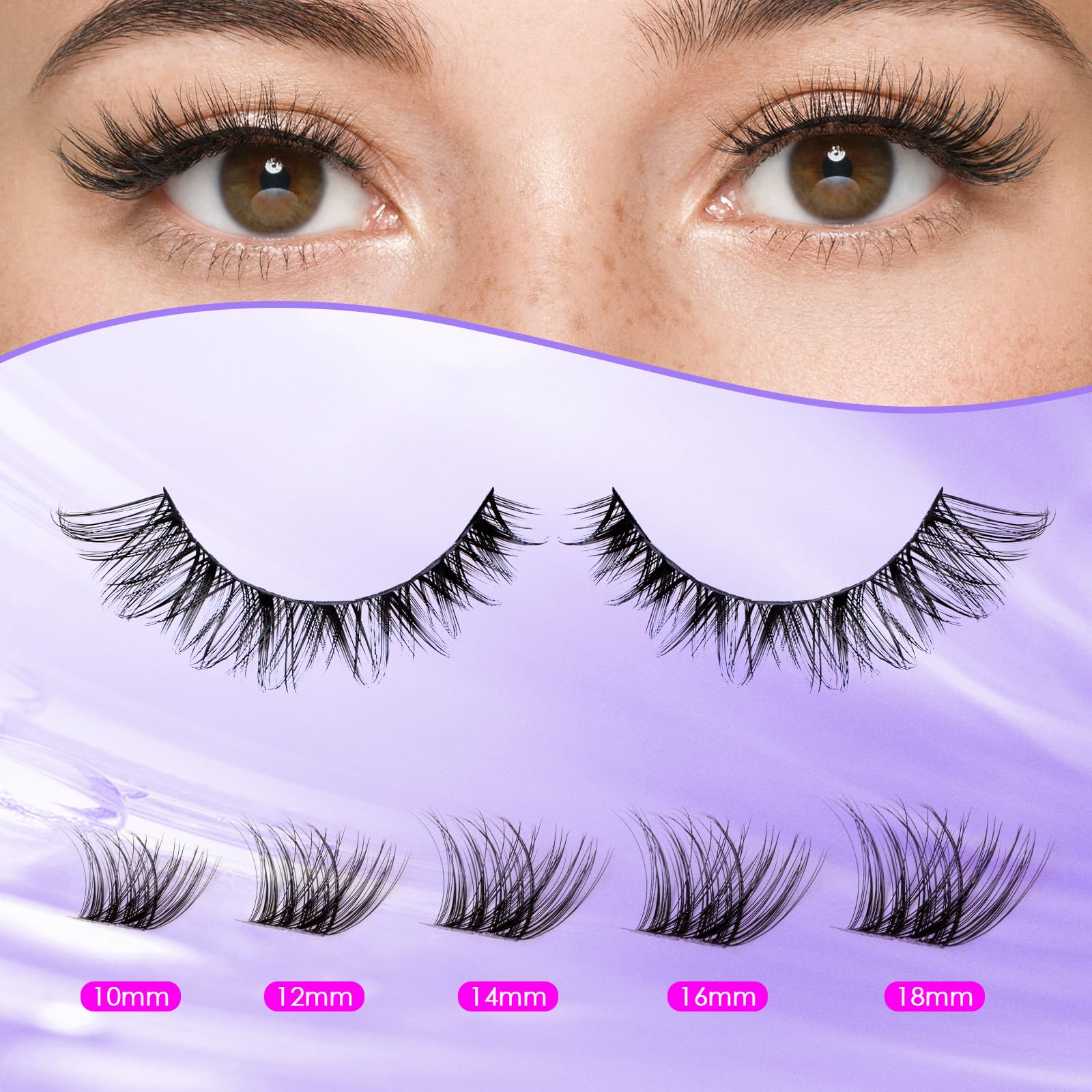 Ocean Pearl Lash Clusters Kit soft fiber bands for lightweight comfort