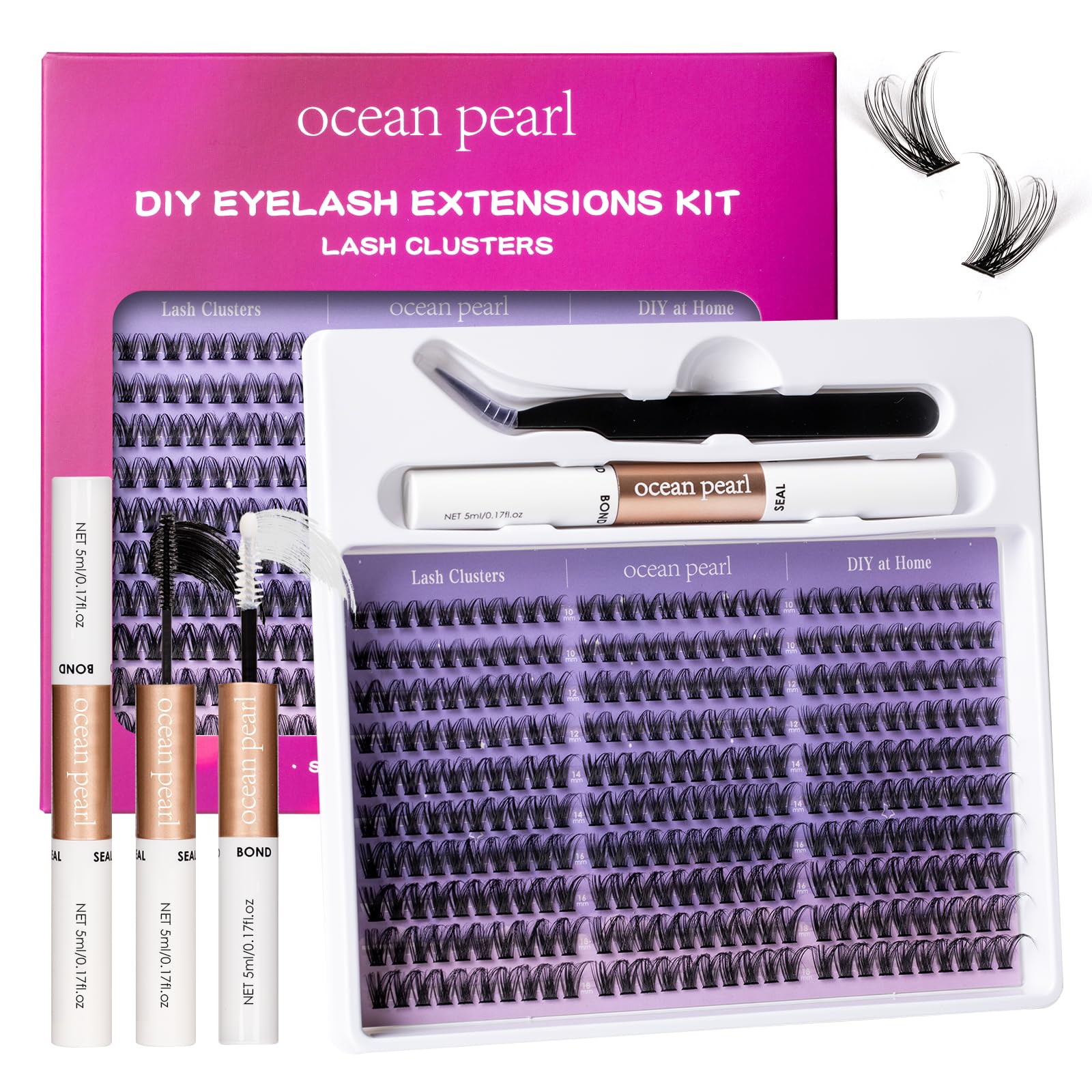 Ocean Pearl Lash Clusters lengths 10-18mm offer versatile options for customization.