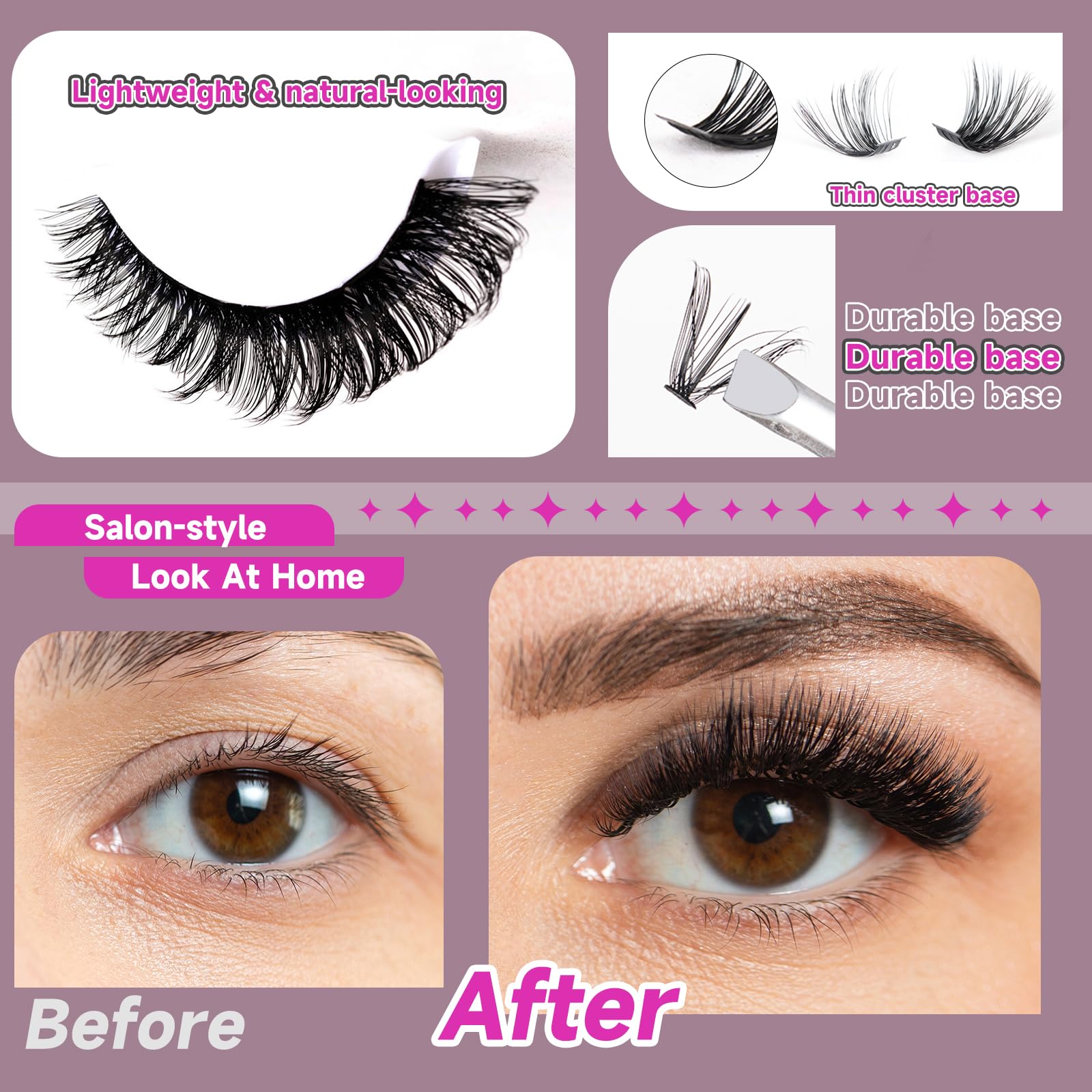 Ocean Pearl lash clusters mapping to create natural or dramatic looks