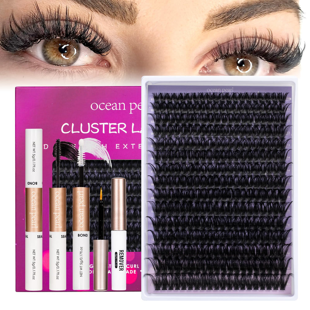 Ocean Pearl lash clusters volume demonstration for bold looks