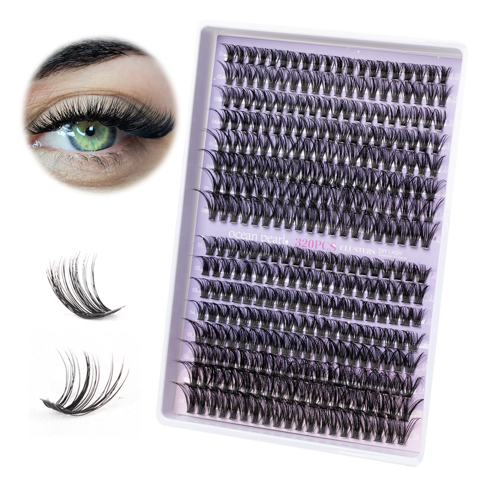 Ocean Pearl lash-length range 10-16 mm supports versatile styling options.