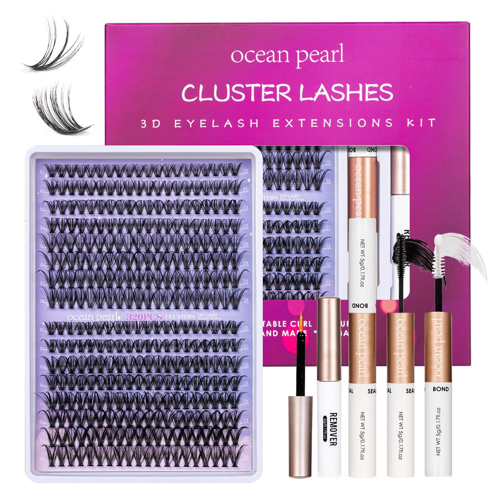Ocean Pearl lashes show 10-16mm lengths with 30D/40D curls for versatile looks.