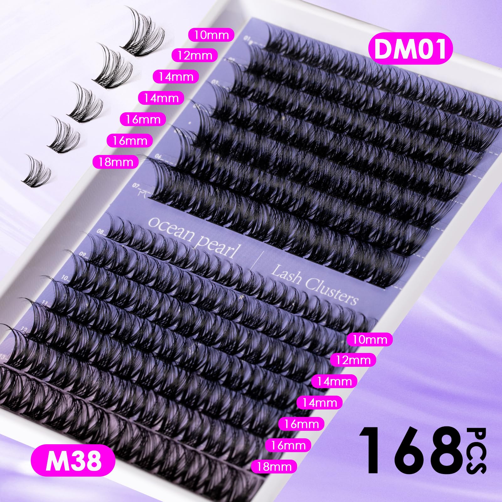 Ocean Pearl soft synthetic fibers blend with natural lashes for comfort.