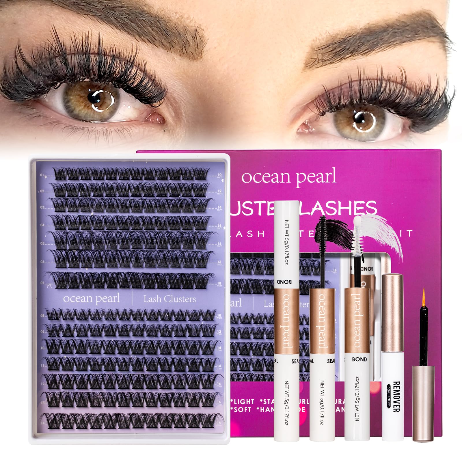 Ocean Pearl spike-effect clusters 10–18 mm for anime-inspired volume.