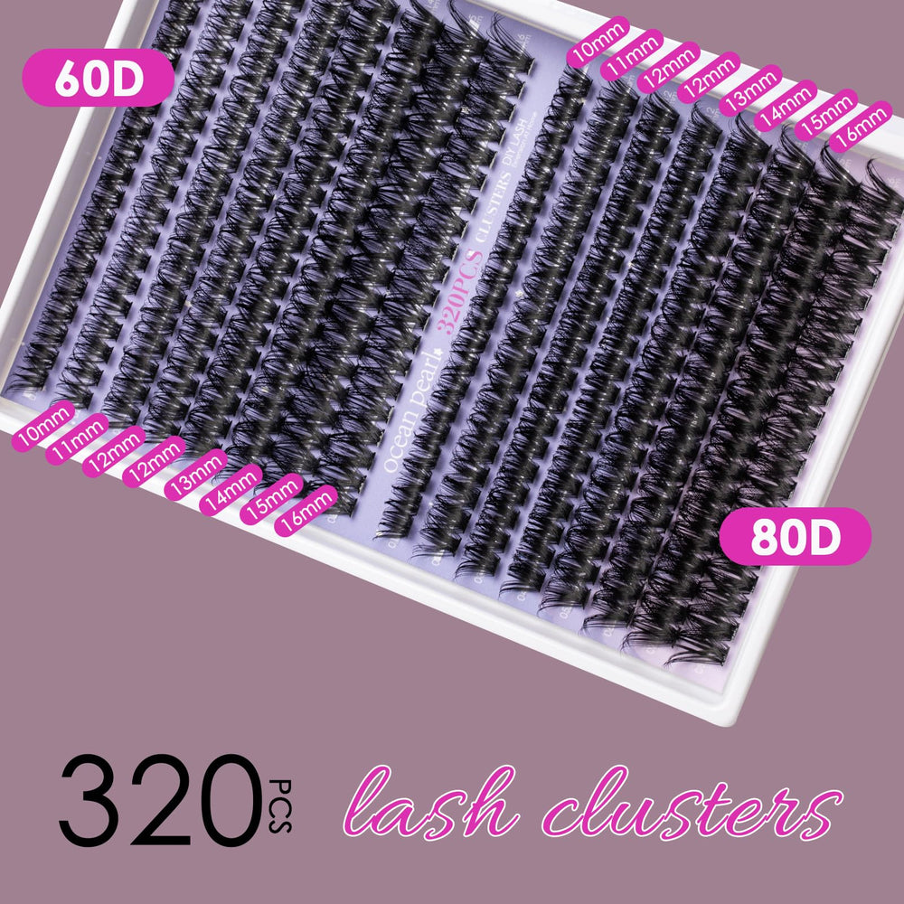 Ocean Pearl thin-base lashes blending with natural lashes for a fuller look.