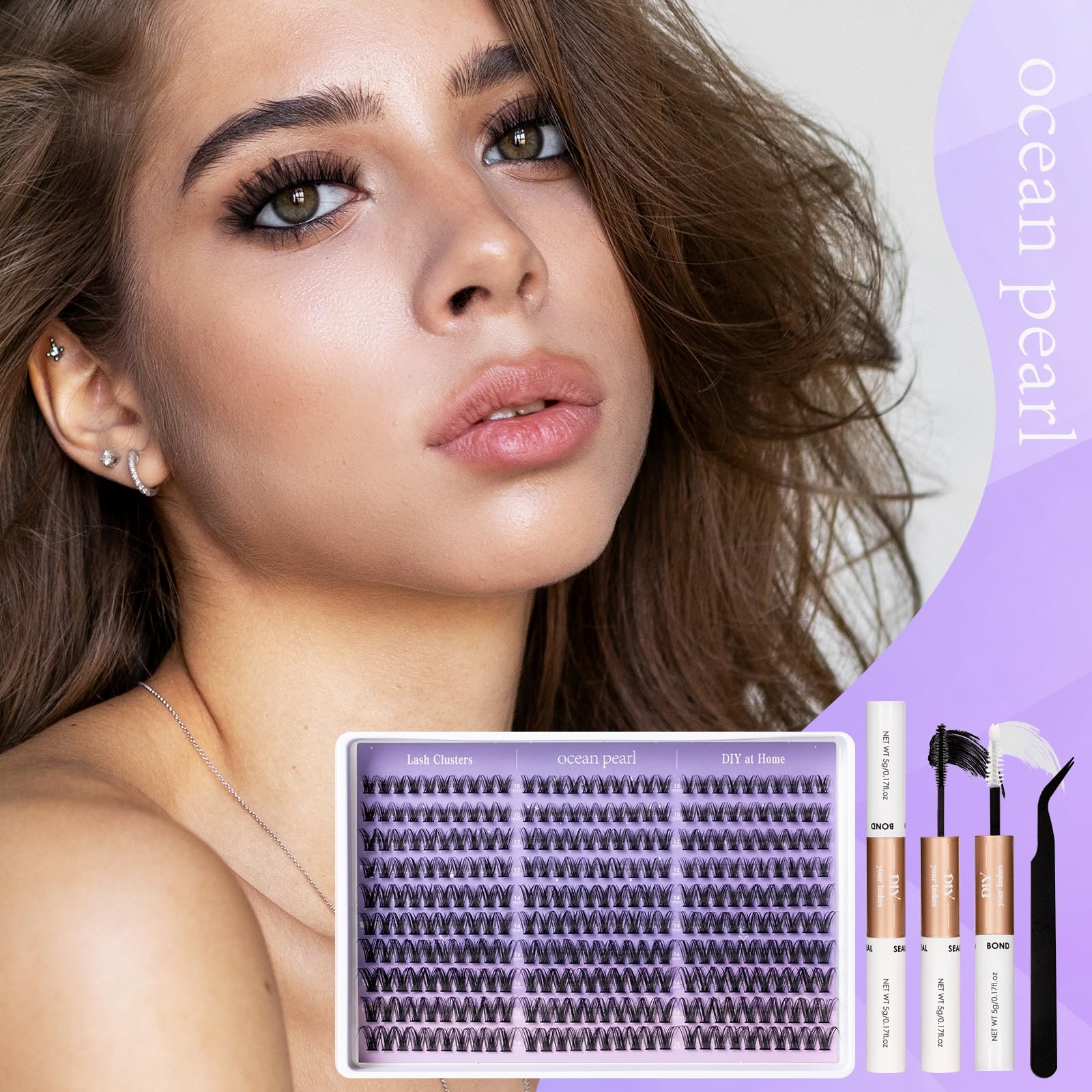 Ocean Pearl Tweezers highlight precise lash placement and control.