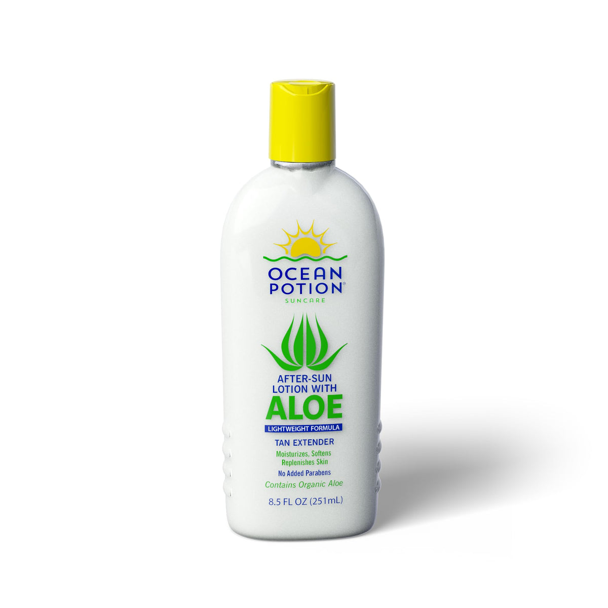 Ocean Potion after sun lotion bottle front shown for soothing hydration after sun exposure