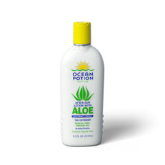 Ocean Potion after sun lotion bottle front shown for soothing hydration after sun exposure