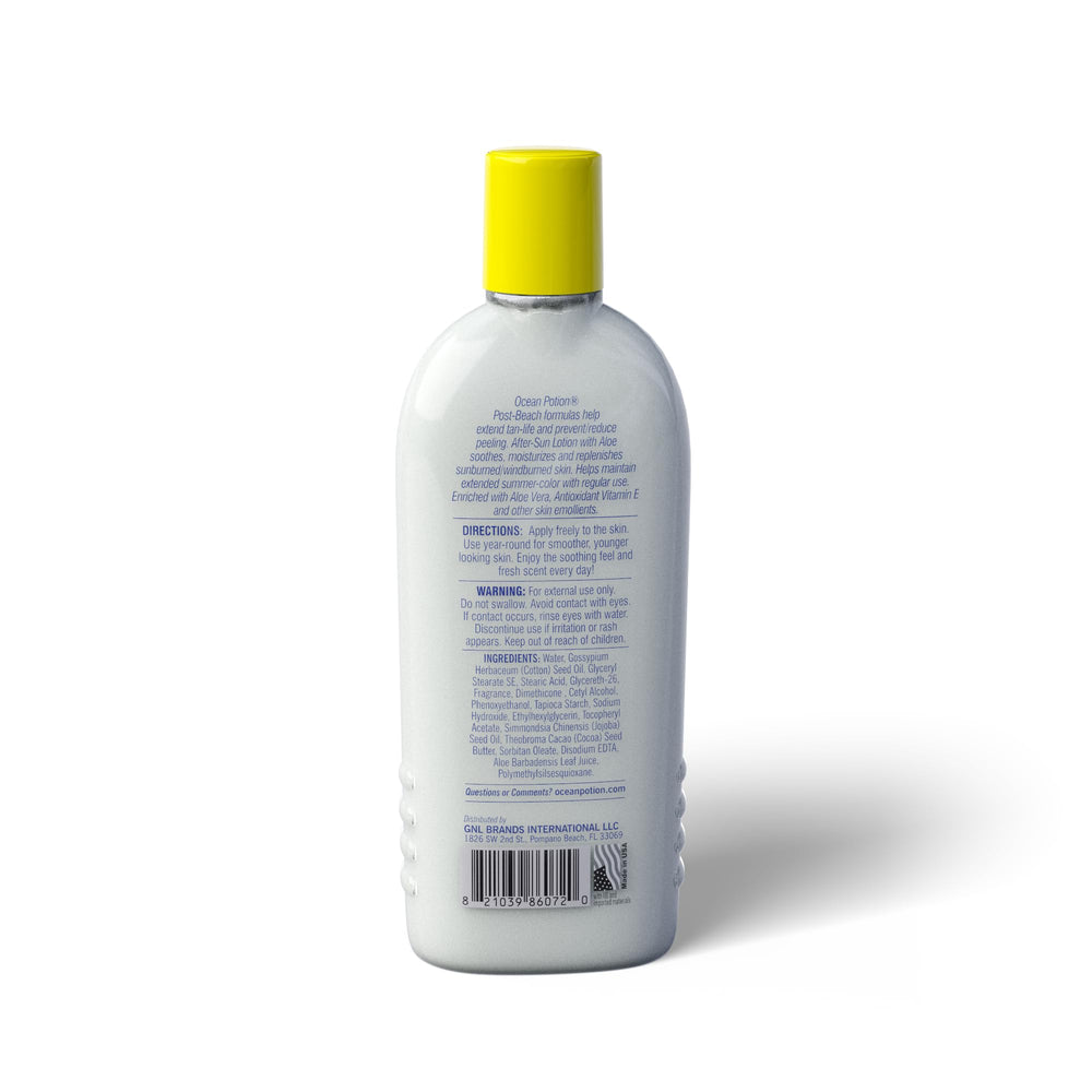 Ocean Potion bottle pump closeup highlights lightweight, non-greasy formula