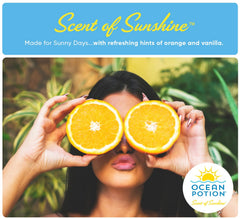 Ocean Potion Aloe leaf image highlights soothing skin with vitamin E.