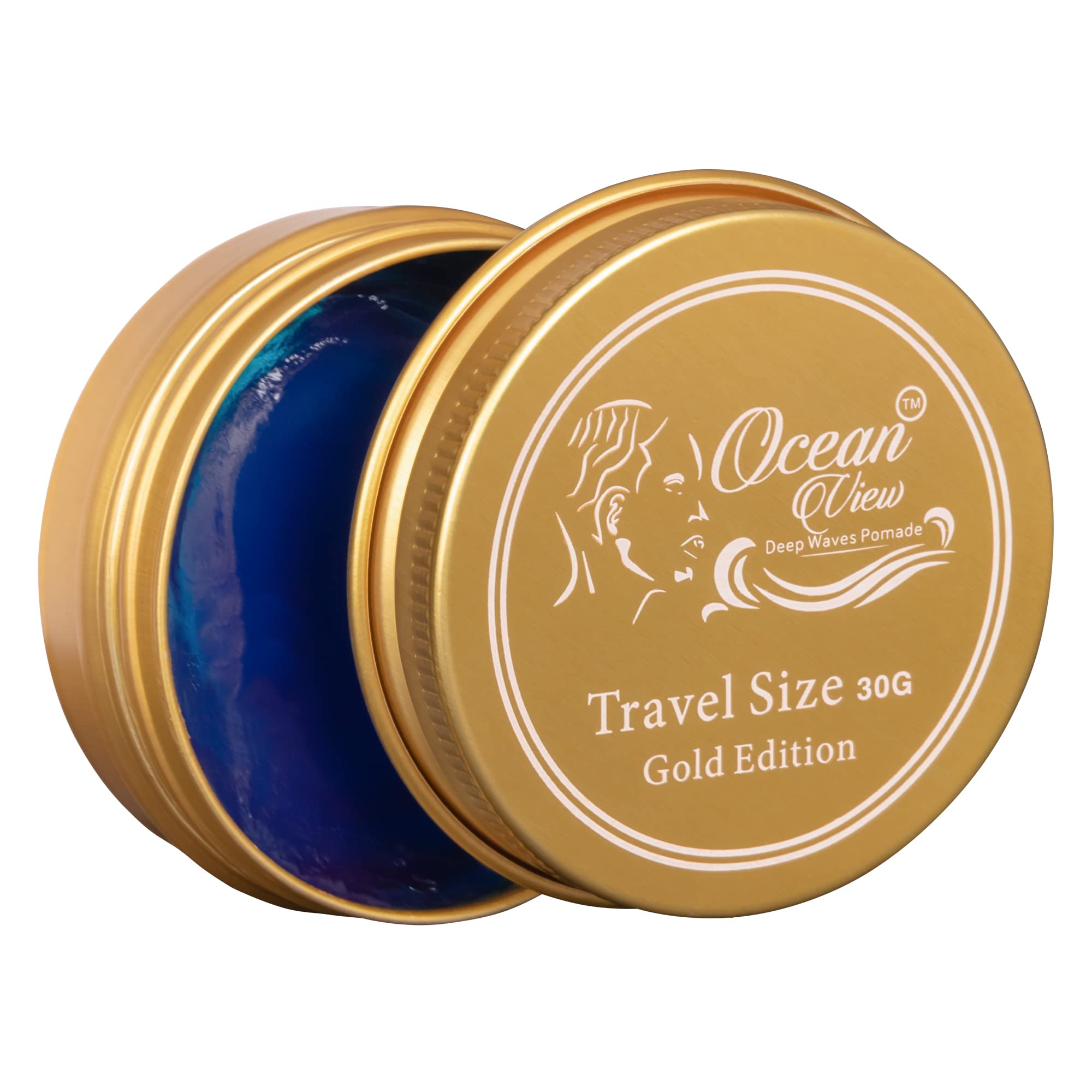 OCEAN VIEW DEEP WAVES POMADE, envase edición oro, perfecto para llevar y mantener 360 olas.