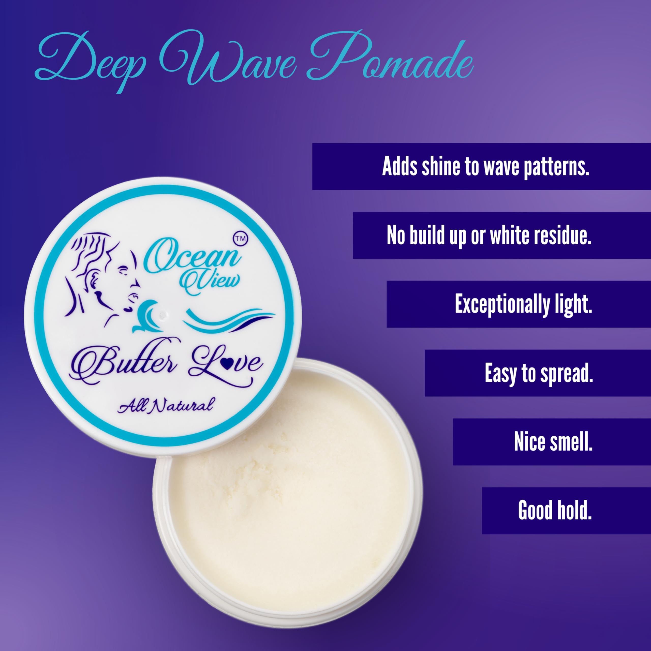 OCEAN VIEW Deep Waves Pomade, 360 ondas definidas durante todo el día.