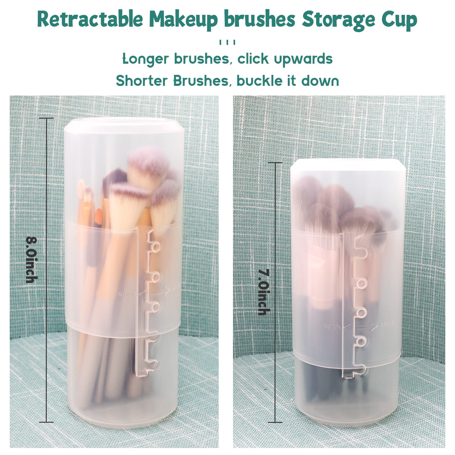 OCHEAL capacity brush holder fits 10–15 brushes and small cosmetics