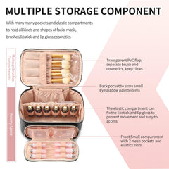 OCHEAL makeup bag with durable two-way zippers for smooth access
