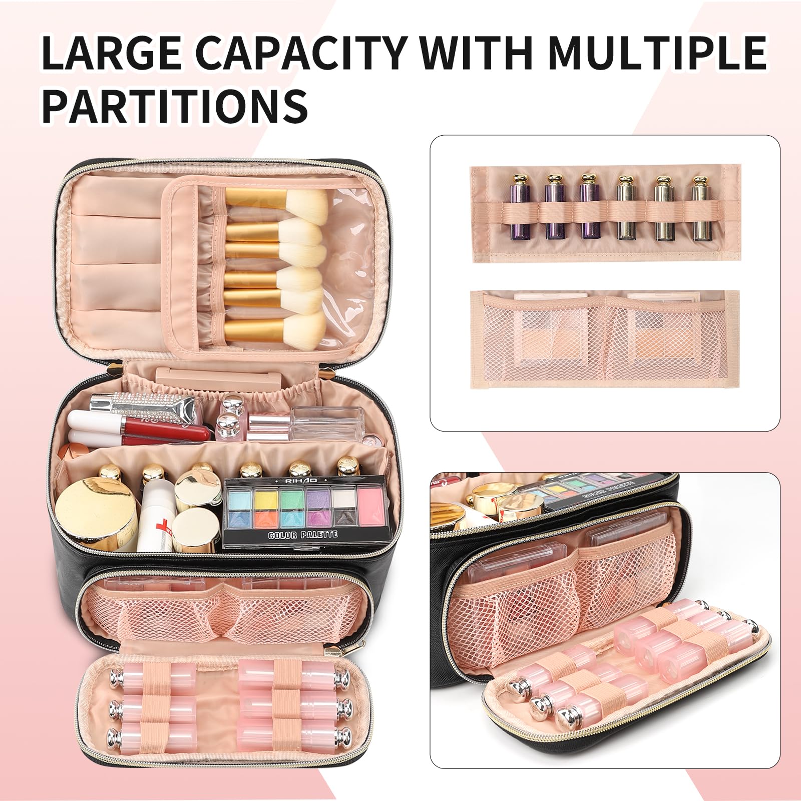OCHEAL makeup bag lightweight travel cosmetics organizer for easy packing