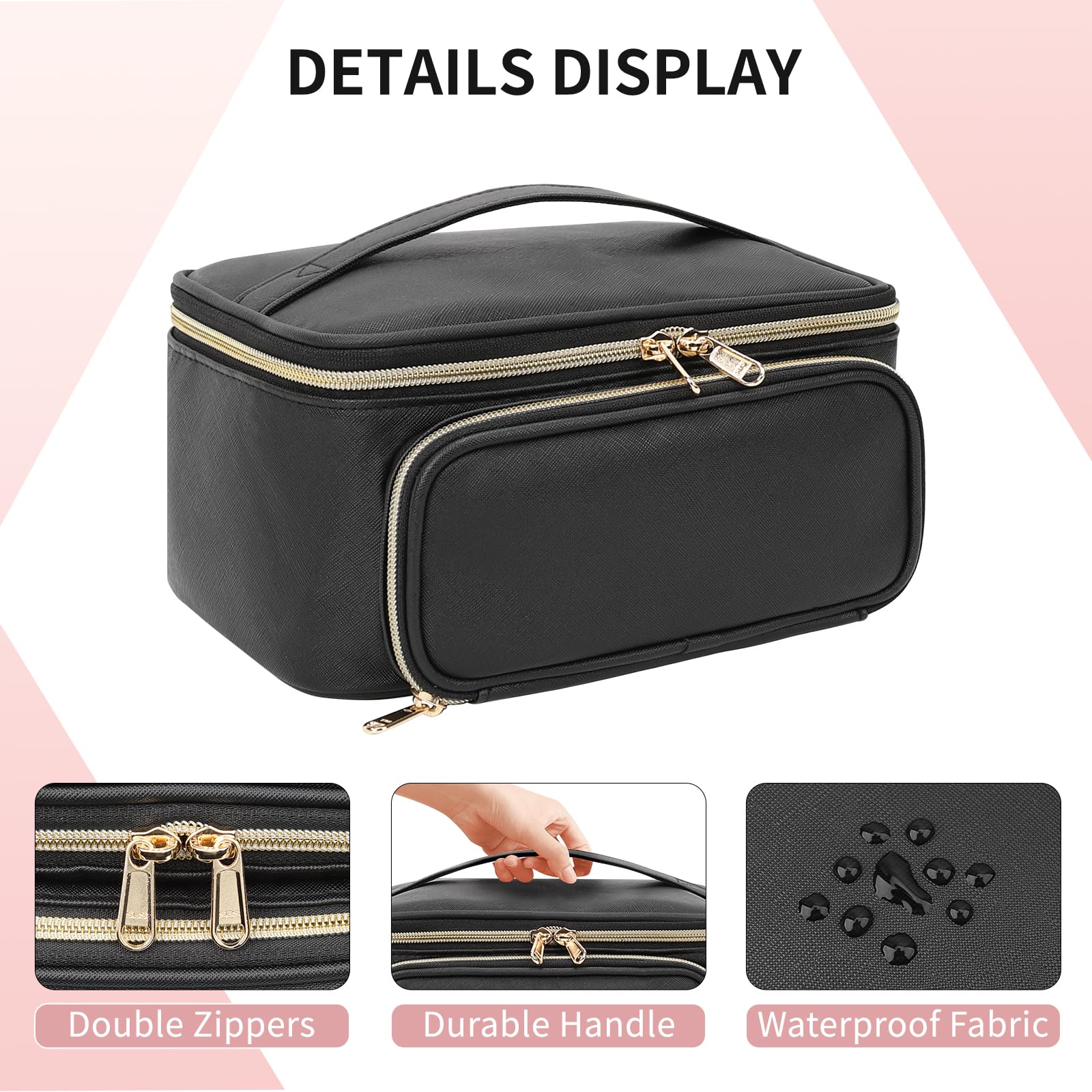 OCHEAL makeup bag offers multiple segregated compartments for neat storage