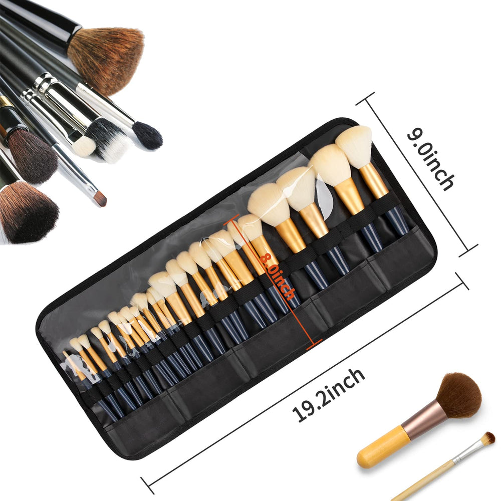 OCHEAL makeup brush case with elastic slots secures brushes neatly.