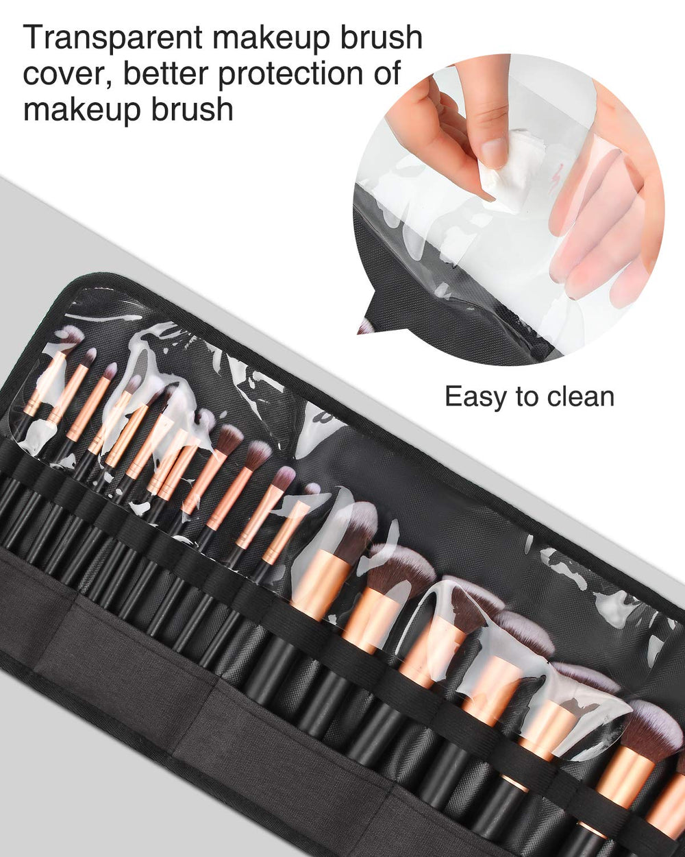 OCHEAL brush case with Velcro closure for quick access