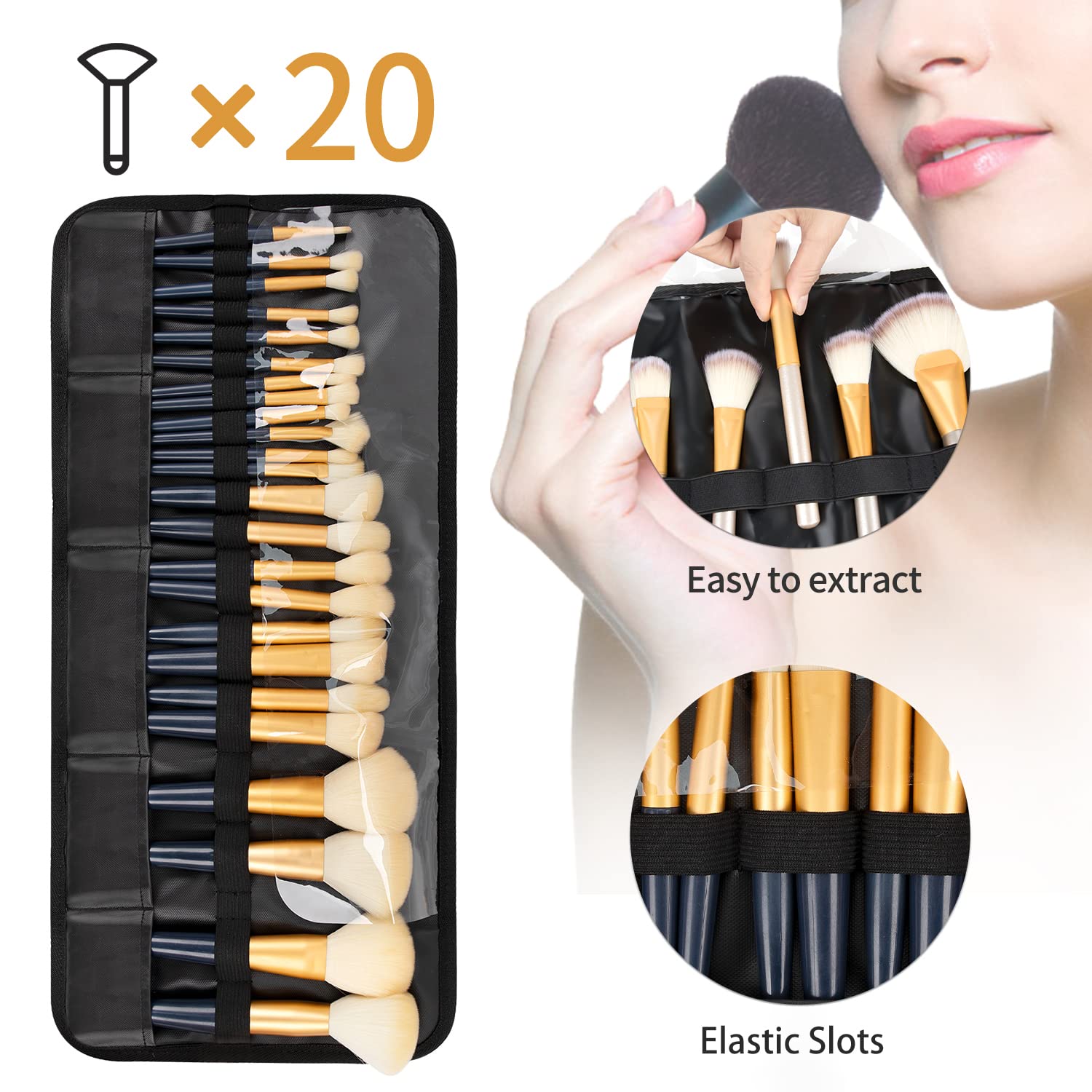 OCHEAL makeup brush organizer compact folded, ideal for tidy travel.