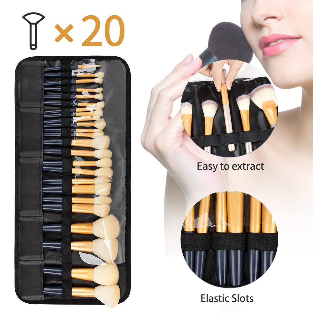 OCHEAL makeup brush organizer compact folded, ideal for tidy travel.