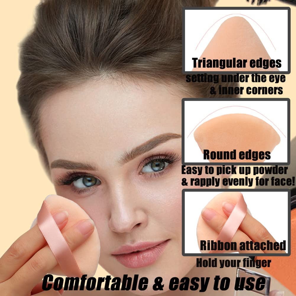 Ocim triangle powder puff case included keeps the puff clean and portable.