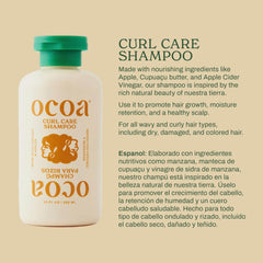 OCOA Beauty Curl Care Shampoo vinagre de manzana revitaliza el cuero cabelludo