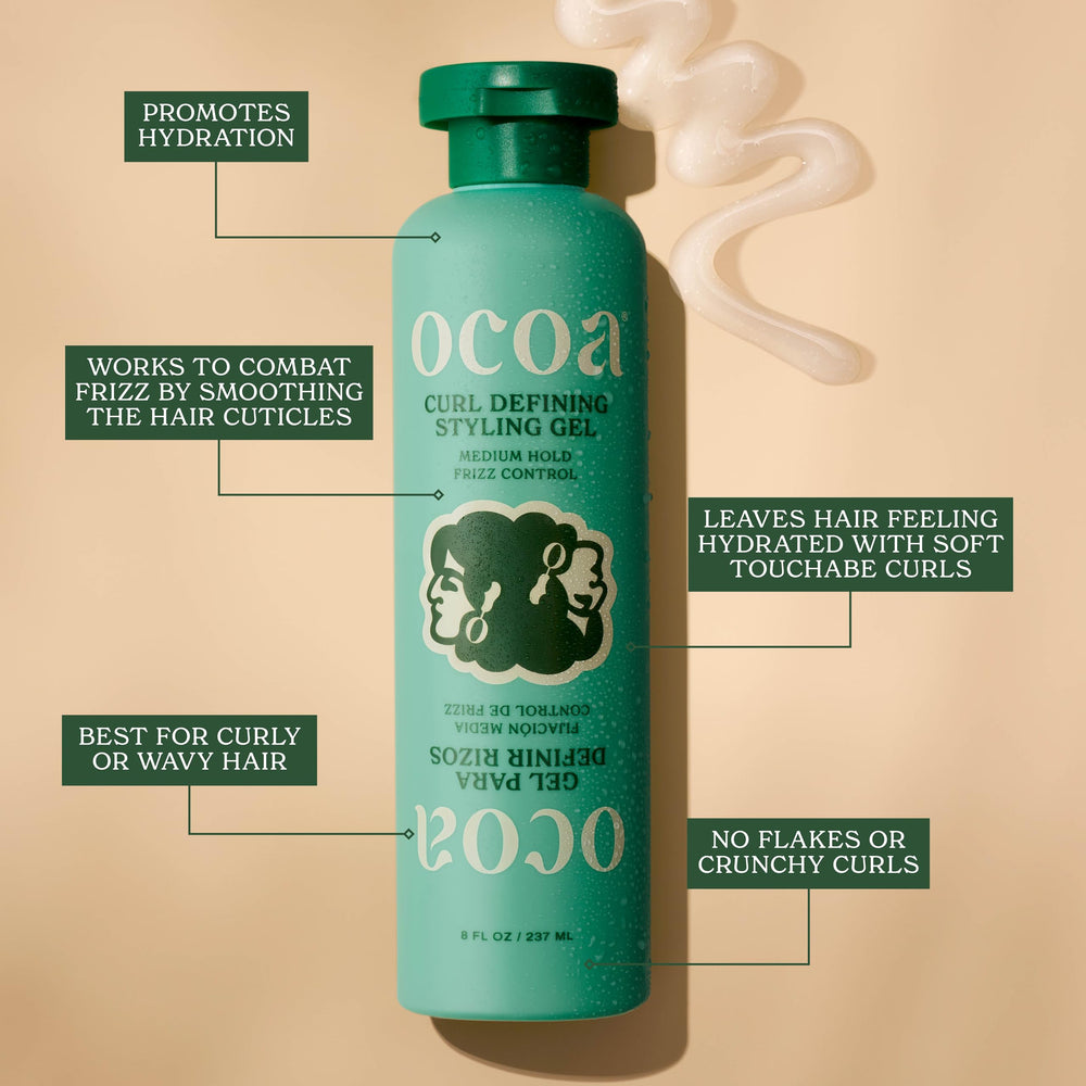 OCOA Gel Definidor de Rizos con manteca de mango para control del frizz.
