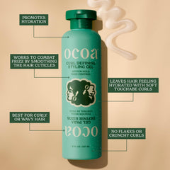 OCOA Gel Definidor de Rizos con manteca de mango para control del frizz.
