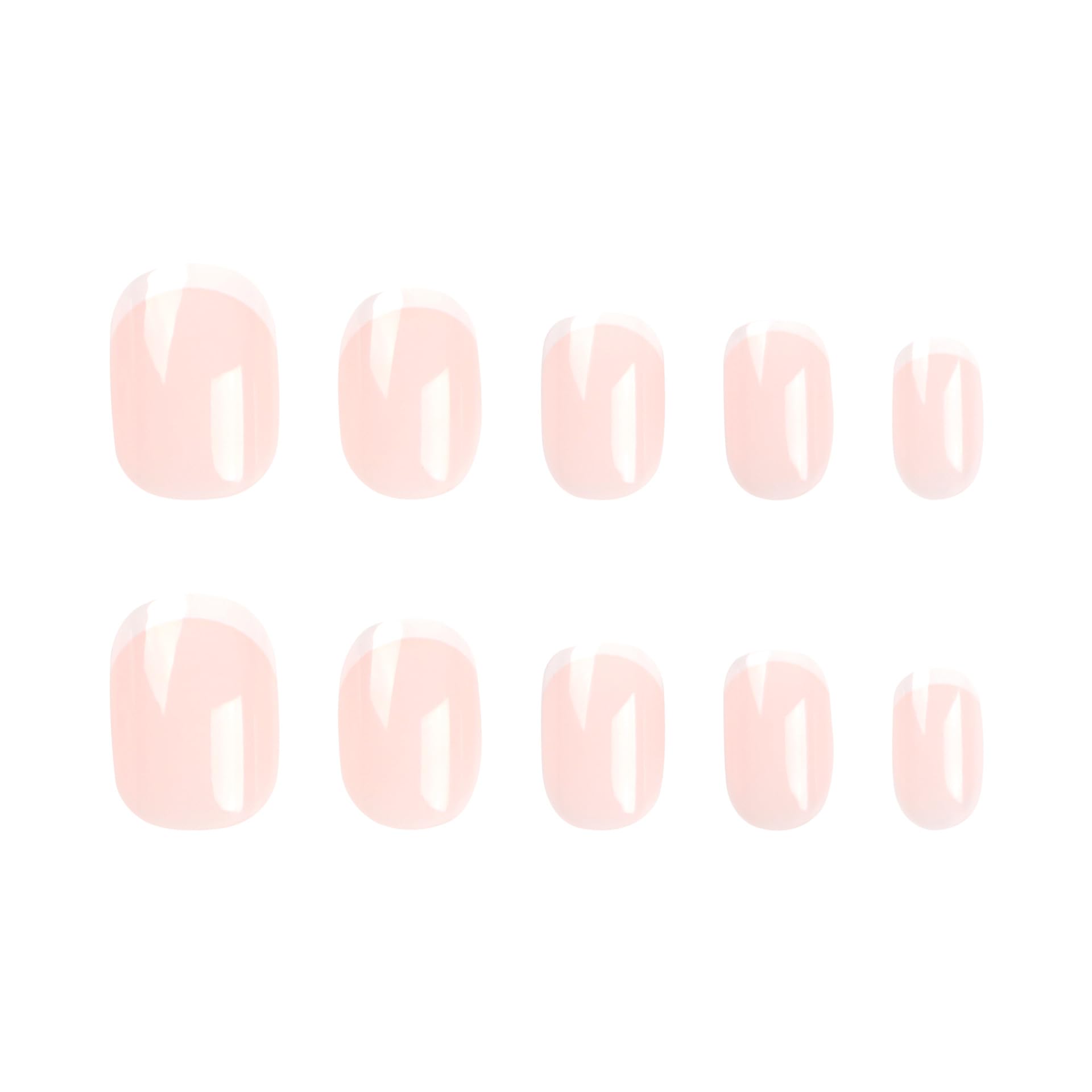 OCOUYVD French-tip nail art with gloss finish offering a polished, reusable option.