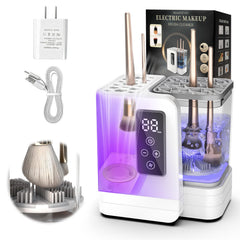 OctHope 5-in-1 brush cleaner with dryer, front view, ready to cleanse brushes