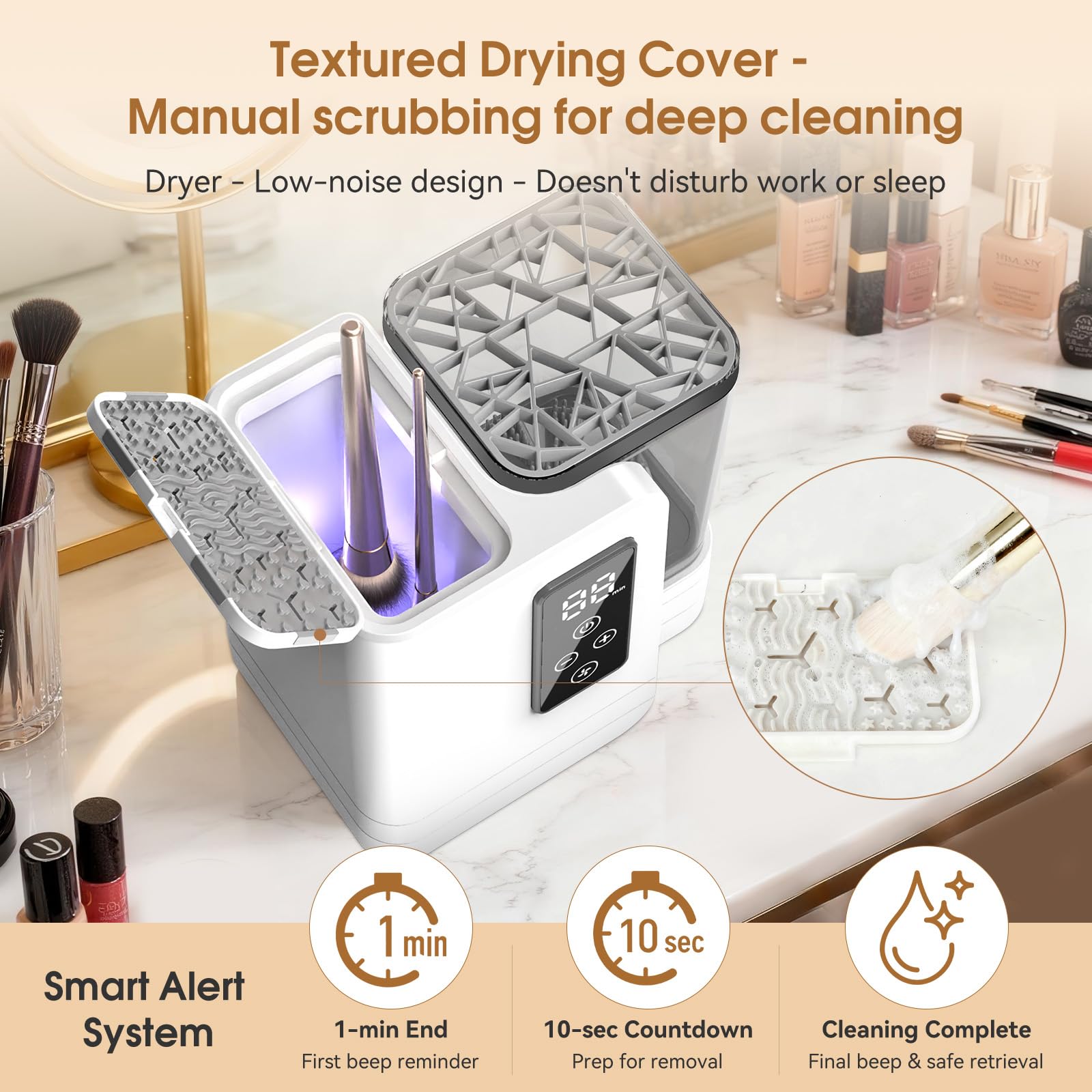OctHope heated drying base protecting bristles during drying