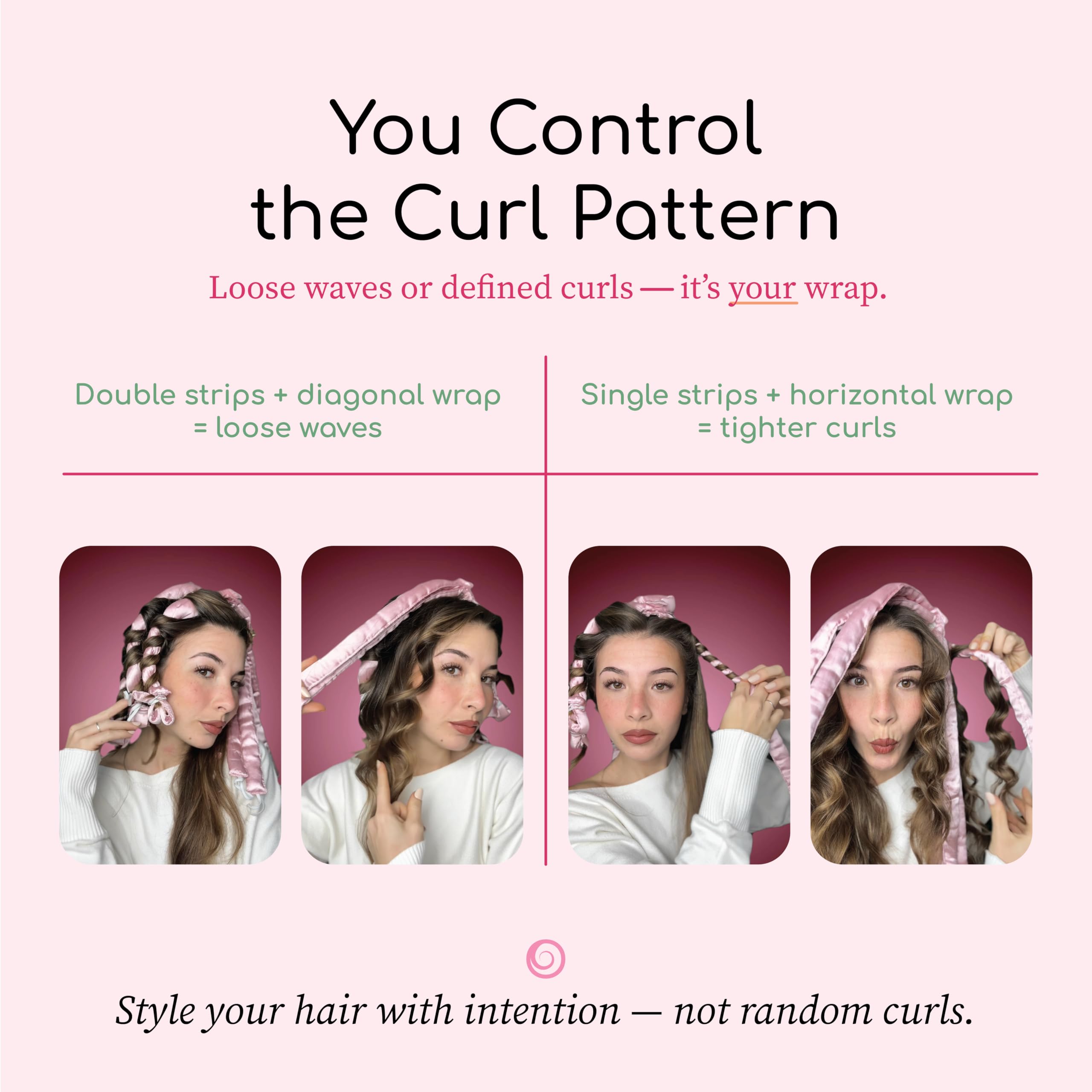 Satin fabric option provides silky glide for gentle heatless curling with Octocurl.